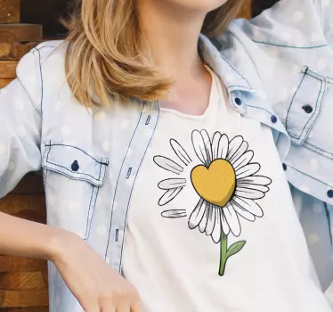 Maglietta bebè cuore di fiore margherita - TenStickers