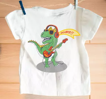 Maglietta bebè dinosauro che suona la chitarra - TenStickers