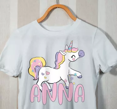 Maglietta bebè unicorno felice con nome - TenStickers