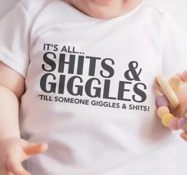 Maglietta bebè frasi divertenti e risate - TenStickers