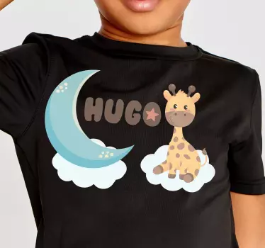 Maglietta bebè giraffa carina e luna - TenStickers