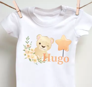 Maglietta bebè leone carino con stella - TenStickers