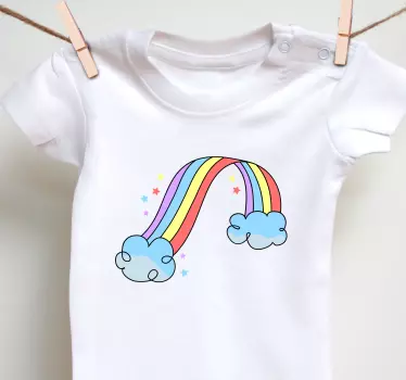 Maglietta bebè nuvole arcobaleno colorate - TenStickers
