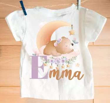 Maglietta bebè orso che dorme sulla luna - TenStickers