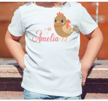 Maglietta bebè pulcino marrone con nome - TenStickers