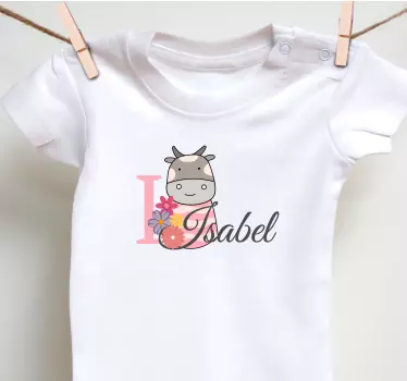 Maglietta bebè ti amo isabel - TenStickers