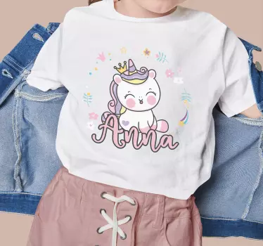 Maglietta bebè unicorno scandinavo con nome - TenStickers