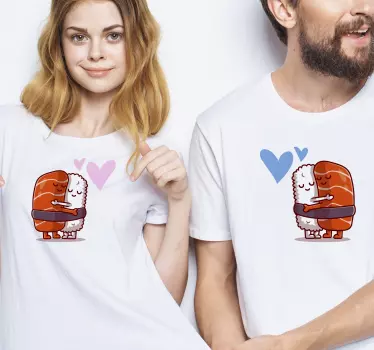 Maglietta fidanzati abbraccio dolce coppia - TenStickers