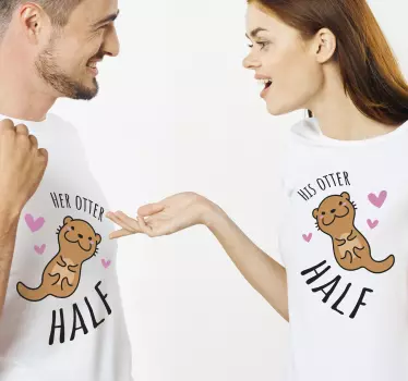 Maglietta fidanzati amore di lontre coppie - TenStickers
