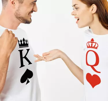 Maglietta fidanzati coppia di carte da gioco - TenStickers