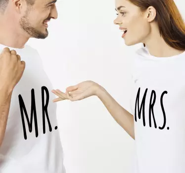 Maglietta fidanzati il signore e la signora - TenStickers