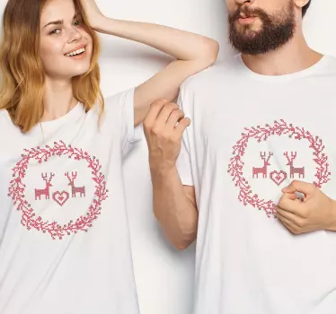 Maglietta fidanzati coppia di renne amore - TenStickers