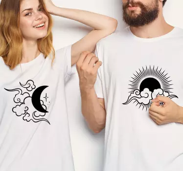 Maglietta fidanzati coppia sole e luna - TenStickers