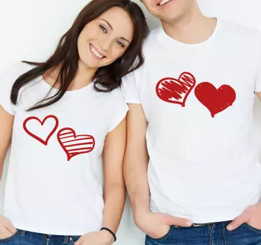 Maglietta fidanzati cuore romantico coppia - TenStickers