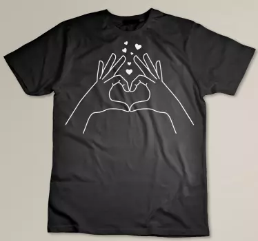 Maglietta fidanzati gesto mani a cuore - TenStickers