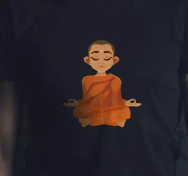 Maglietta fidanzati illustrazione monaco meditante - TenStickers