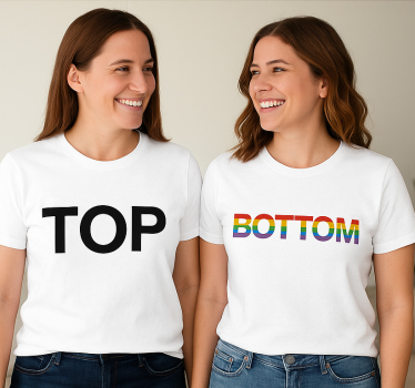 Maglietta fidanzati lgbt alto basso - TenStickers