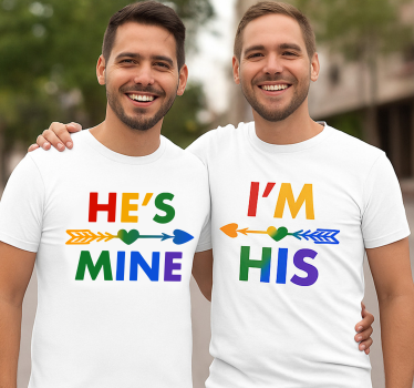 Maglietta fidanzati "è mio" lgtb - TenStickers