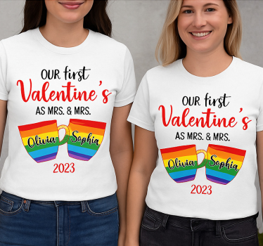 Maglietta fidanzati primo san valentino lgbt - TenStickers