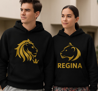 Felpa coppia regina e re in italiano - TenStickers