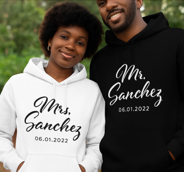 Maglietta fidanzati signor e signora "sanchez" - TenStickers