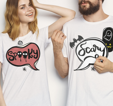 Maglietta Halloween disegni spaventosi e spettrali - TenStickers