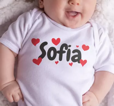Maglietta personalizzata nome con cuori - TenStickers