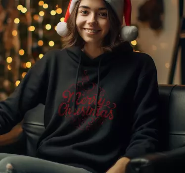 Maglietta personalizzata Natale palla con testo calligrafico - TenStickers
