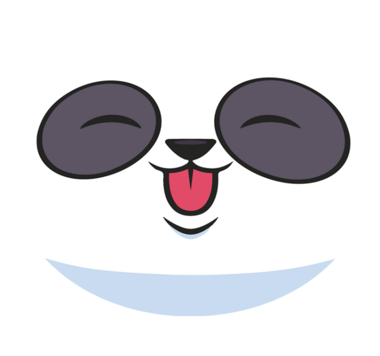 Tappeto vinile bianco faccia da panda - TenStickers