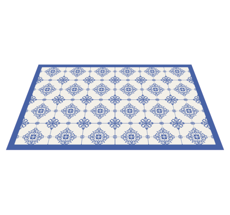 Tappeto vinile blu piastrelle beige marocchine - TenStickers