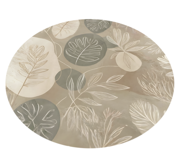 Tappeto vinile sala da pranzo astratto botanico neutro - TenStickers