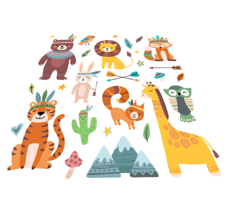 Tappeto vinile animali cuccioli selvatici - TenStickers
