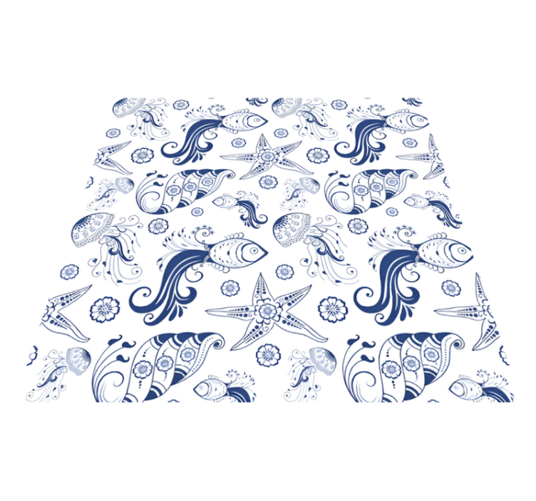 Tappeto vinile animali vita marina ornamentale - TenStickers
