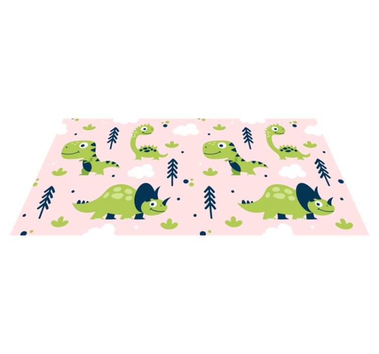Tappeto vinile animali dinosauri verdi piccoli - TenStickers