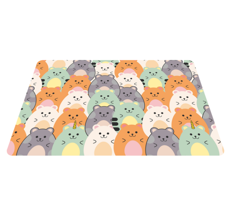 Tappeto vinile animali criceti multicolore che mangiano - TenStickers
