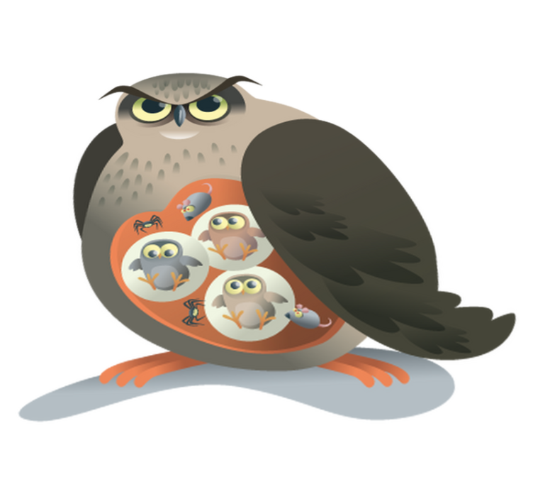 Tappeto vinile animali gufo madre - TenStickers