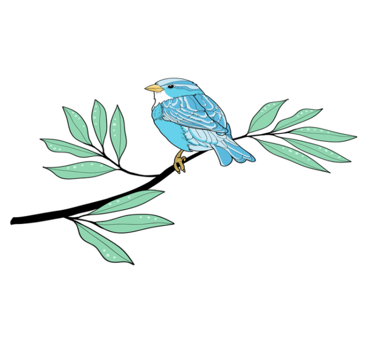 Tappeto vinile animali uccello piumato blu - TenStickers