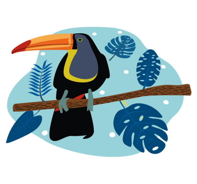 Tappeto vinile animali tucano tropicale in posa - TenStickers