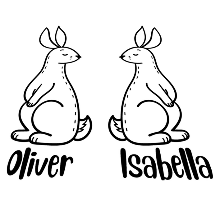 Tappeto vinile animali con coniglietti personalizzati - TenStickers