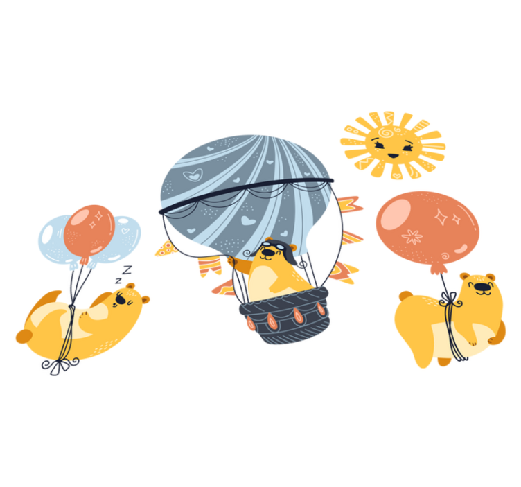 Tappeto vinile animali appesi ai palloncini - TenStickers