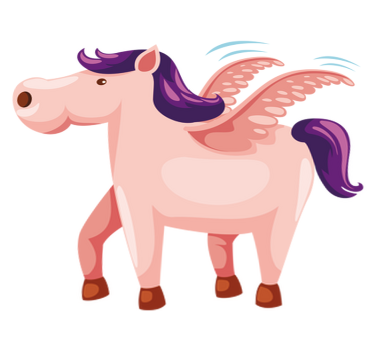 Tappeto vinile animali pony alato carino - TenStickers