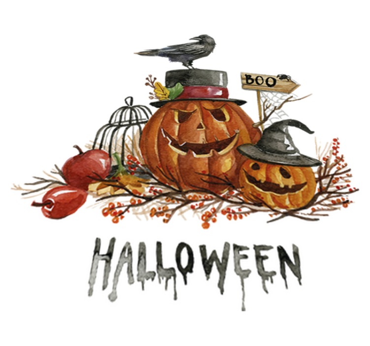 Tappeto vinile halloween zucche spaventose - TenStickers