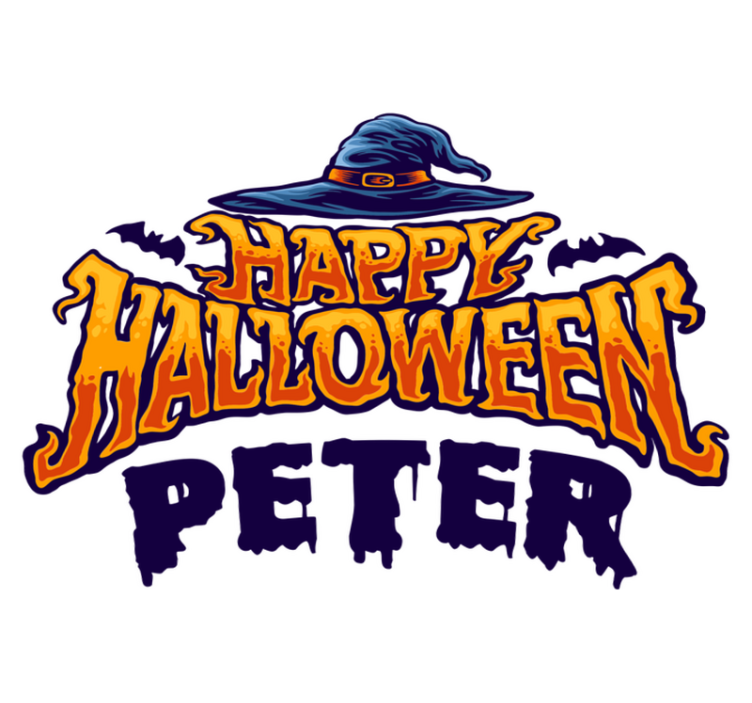 Tappeto vinile halloween personalizzato e felice - TenStickers