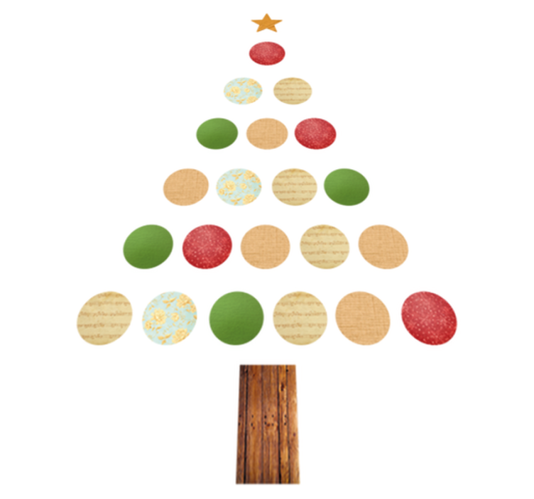 Tappeto vinile natale albero colorato - TenStickers