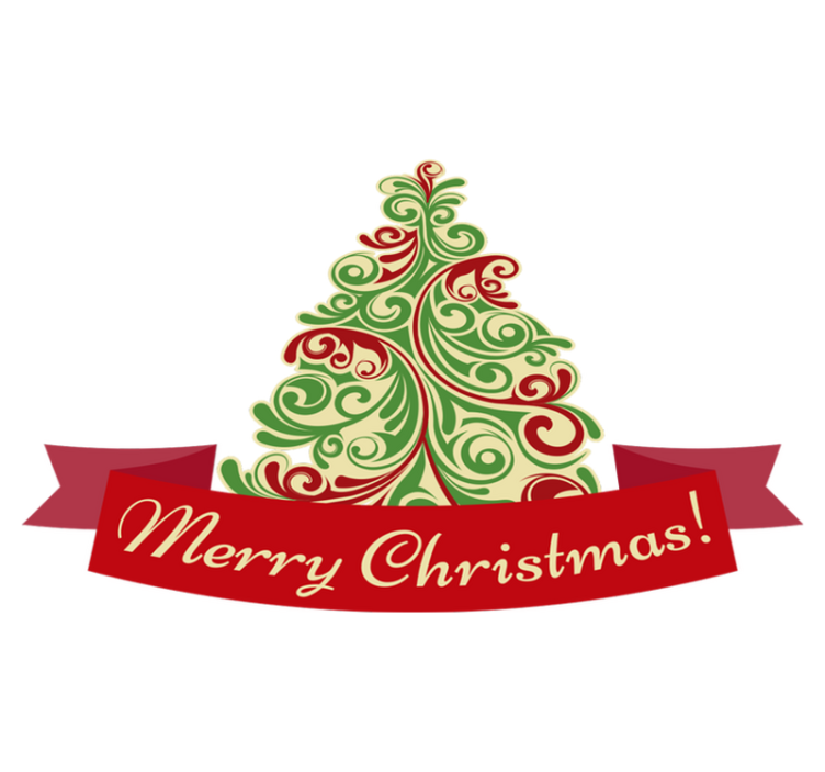 Tappeto vinile natale albero classico con messaggio - TenStickers