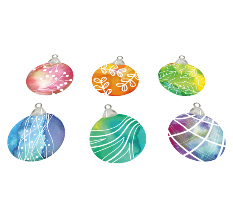 Tappeto vinile natale palline di natale acquerello - TenStickers