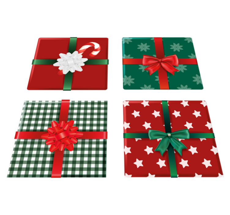 Tappeto vinile natale confezione scatole regalo - TenStickers