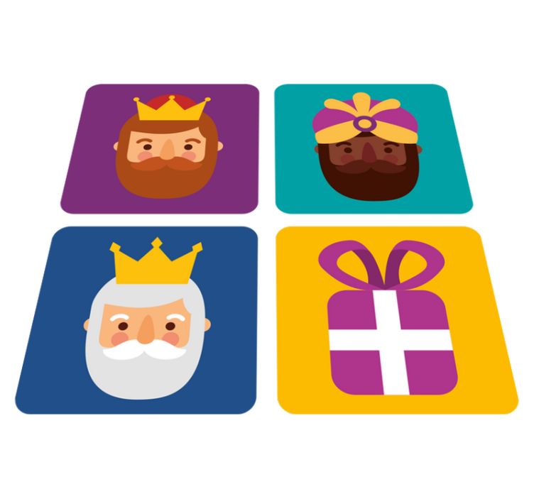 Tappeto vinile natale set tre re - TenStickers