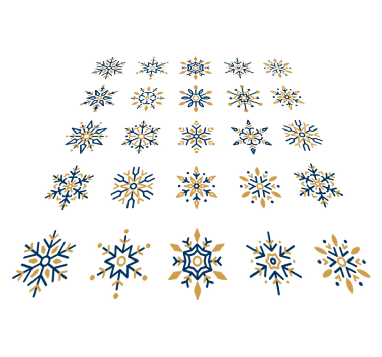 Tappeto vinile natale 25 fiocchi di neve unici - TenStickers