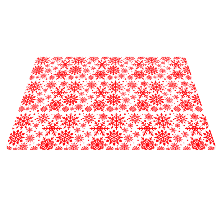 Tappeto vinile natale fiocchi di neve rossi - TenStickers